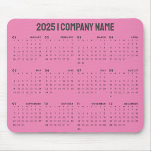 Tapis De Souris Simple 2025 Calendrier Nom de l'entreprise Tout