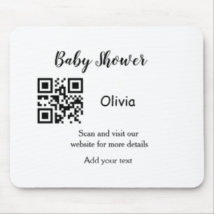 Tapis De Souris Simple baby shower site web code-barres QR ajouter