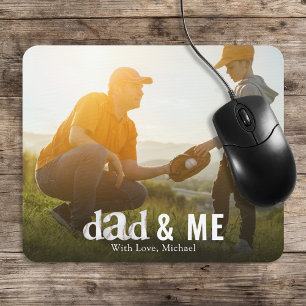 Tapis De Souris Simple baseball photo calligraphie papa et moi
