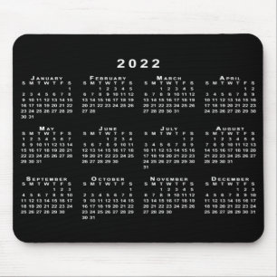 Tapis De Souris Simple Black and White 2022 Calendar Mouse Pad