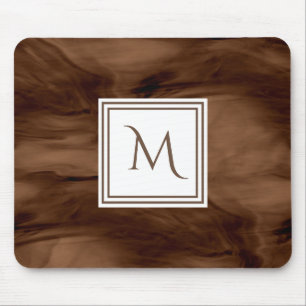 Tapis De Souris Simple Brown foncé Marbre subtil Monogramme modern