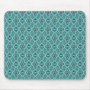 Tapis De Souris Simple classique Damask Mousepad, Turquoise