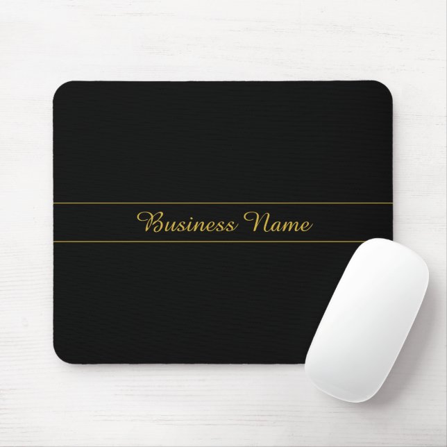 Tapis De Souris Simple Customizable Gold & Black Text Design  (Avec souris)