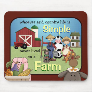 Tapis de souris simple de la vie de ferme de pays