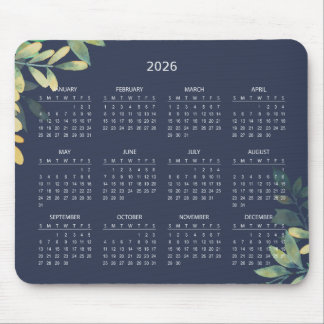 Tapis De Souris Simple Elegant Botanical 2026 Calendar | Mousepad