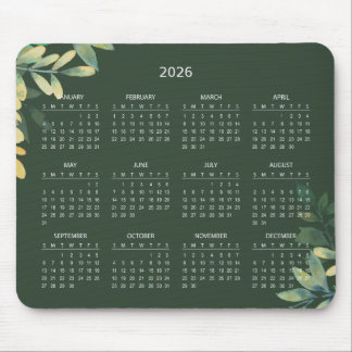 Tapis De Souris Simple Elegant Botanical 2026 Calendar | Mousepad