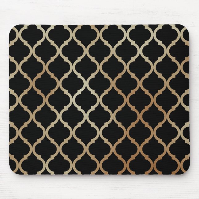 Tapis De Souris Simple Elegant Moderne Or Motif marocain | (Devant)