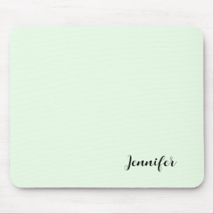 Tapis De Souris Simple Fille Personnalisé Script Mint Vert