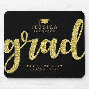 Tapis De Souris Simple Grad Black et Faux Gold Parties scintillant