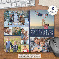 Simple MEILLEUR DAD JAMAIS 8 Photo Collage Navy Bl