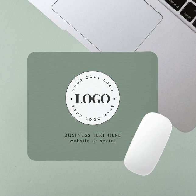 Tapis De Souris Simple Round Business Logo & Text Company Personna (Créateur téléchargé)