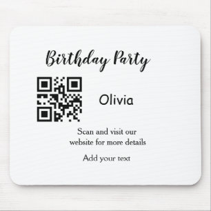 Tapis De Souris Simple site de fête d'anniversaire code-barres QR 