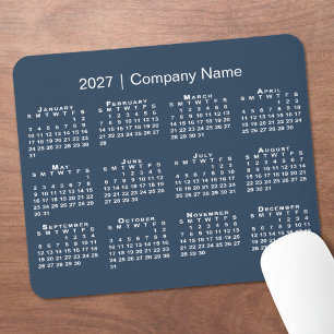 Tapis De Souris Simple Société Calendrier 2027 Nom Bleu Marine