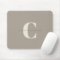 Simple Stylish Chic Monogram Name in Taupe Brown