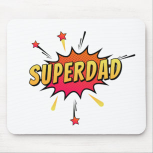 Tapis De Souris Simple Superdad Comique Retro Pop Art Panier de