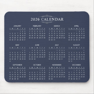 Tapis De Souris Simple Yet Elegant 2026 Calendar | Mousepad
