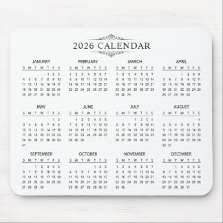 Tapis De Souris Simple Yet Elegant 2026 Calendar | Mousepad