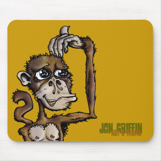 Tapis De Souris Singe Bizness-JGAD, griffon de Jon, art et (Devant)
