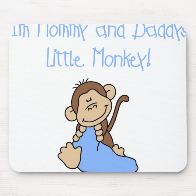 Tapis De Souris Singe bleu de maman et de papa (Devant)
