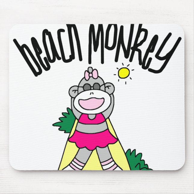 TAPIS DE SOURIS SINGE DE PLAGE (Devant)