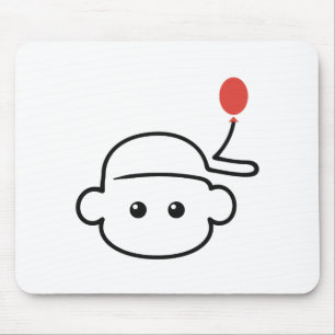 Tapis De Souris Singe effronté dans une casquette, dessin en une l