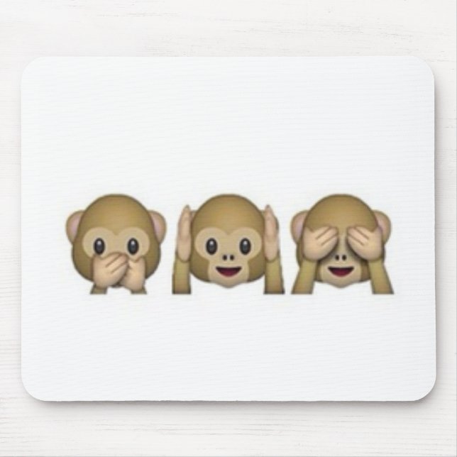 Tapis De Souris Singe-Emoji - bande dessinée riante de singe drôle (Devant)
