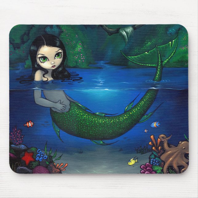 Tapis De Souris "Sirène dans sa grotte" Mousepad (Devant)