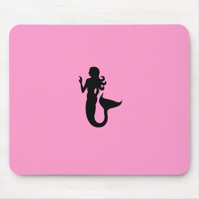 Tapis De Souris Sirène de Glow_Black-on-Pink d'océan (Devant)