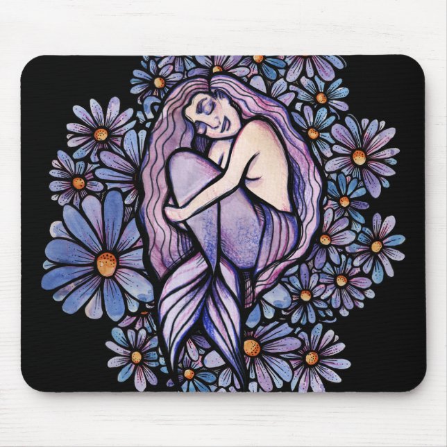 Tapis De Souris Sirène Dormir des marais pourpres (Devant)