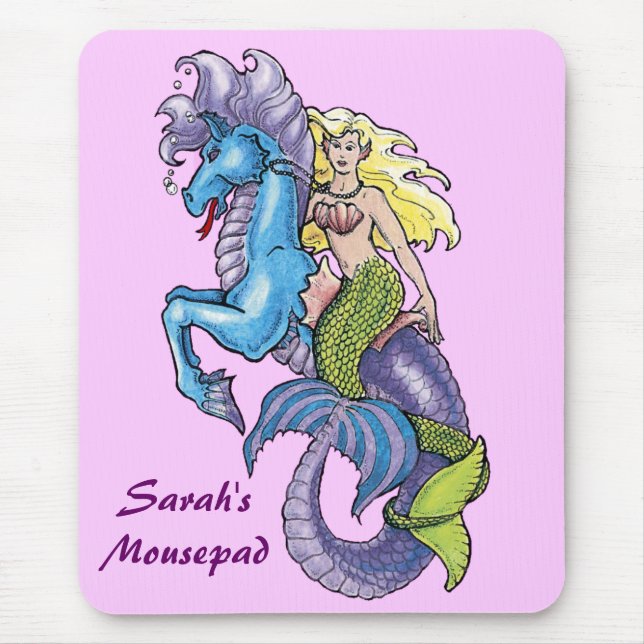 Tapis De Souris Sirène et hippocampe Mousepad (Devant)