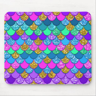 Tapis De Souris Sirène multicolore colorée pailletée