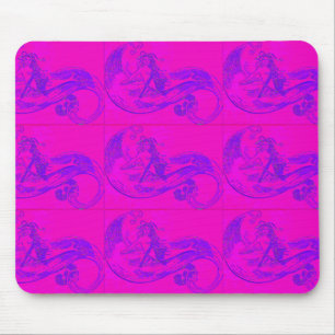 Tapis De Souris sirènes à vague rose mousepad