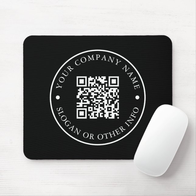 Tapis De Souris Site Web de l'entreprise Lien QR Code noir Promoti (Avec souris)