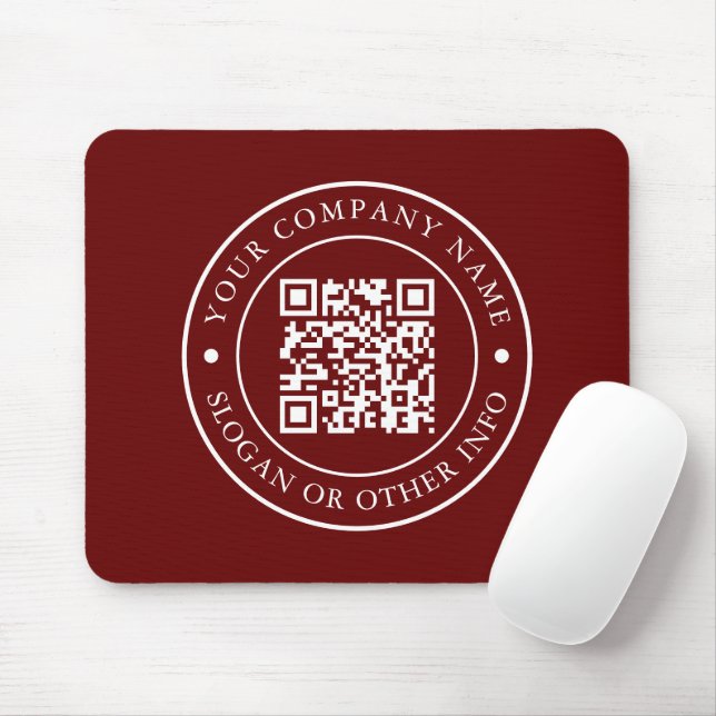 Tapis De Souris Site Web de l'entreprise Lien QR Code Rouge Promot (Avec souris)