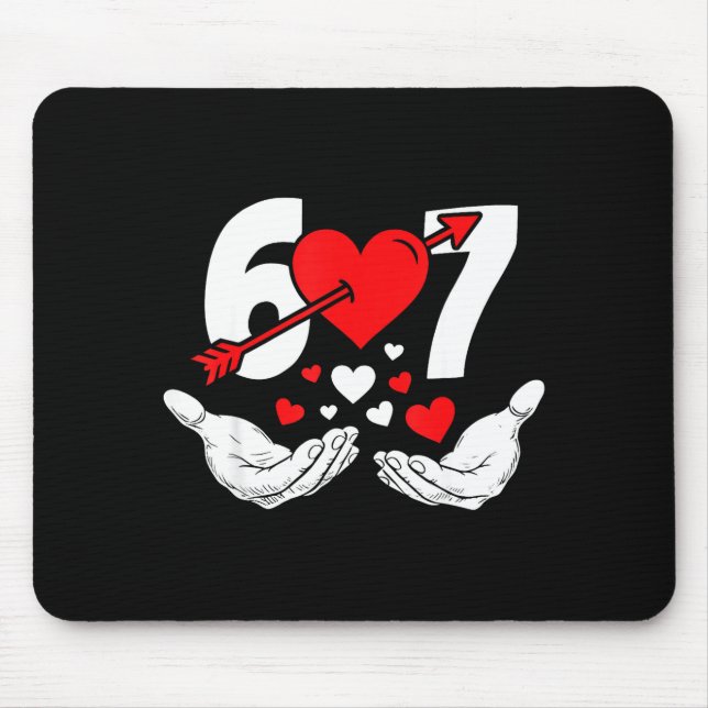 Tapis De Souris Six Seven 67 6 7 Enfants 67 Meme Mains Drôle Valen (Devant)