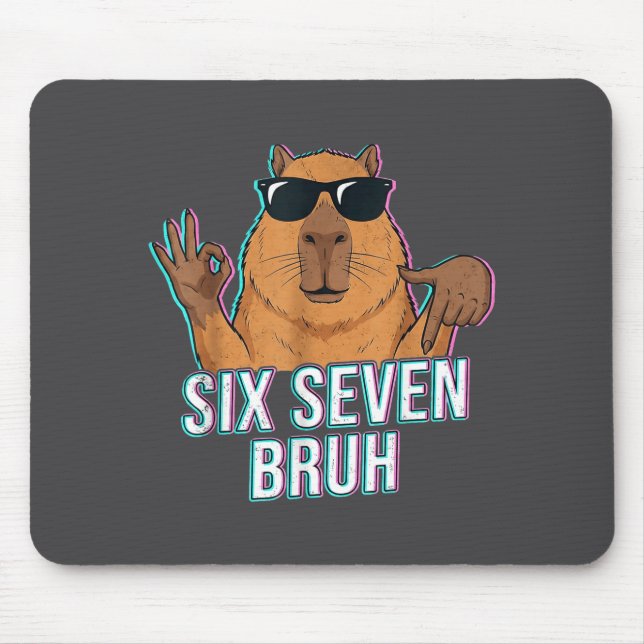 Tapis De Souris Six Seven Bruh Capybara 67 Boys Teens Kids Animals (Devant)