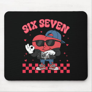 Tapis De Souris Six Seven Bruh Drôle 67 Mème 6 7 Saint-Valentin Cœ
