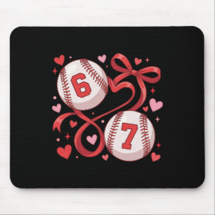 Tapis De Souris Six Seven Bysebyll Amoureux Sports Cœur Rouge Arc