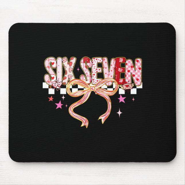 Tapis De Souris Six Seven Coquette Bow Women Girl Funny Valentines (Devant)