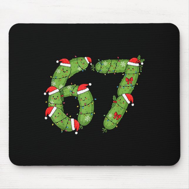Tapis De Souris Six Seven Noël Pickle Drôle Vacances 67 Meme  (Devant)