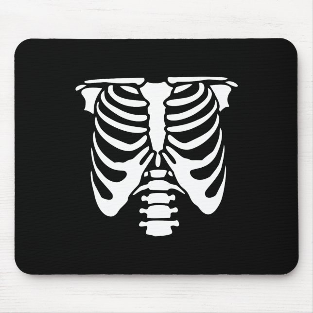 Tapis De Souris Skeleton Cage de côtes de la poitrine Os Halloween (Devant)
