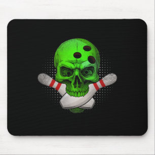 Tapis De Souris Skeleton Head Skull Bowling Ll Et Pins Happy Hall
