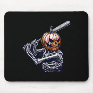 Tapis De Souris Skeleton Jouer Joueur De Baseball Halloween