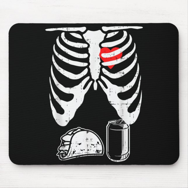 Tapis De Souris Skeleton Pregnancy Taco Beer Xray Halloween Soon D (Devant)