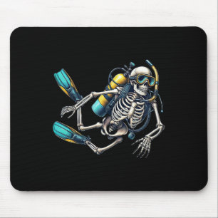 Tapis De Souris Skeleton Scu Diving Halloween Skeleton Scu Diver