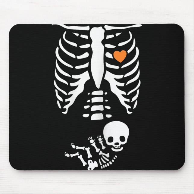 Tapis De Souris Skeleton Xray Halloween Costume Pregnant Women Mom (Devant)