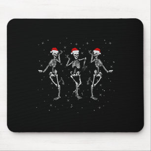 Tapis De Souris Skeletons Dansant Avec Les Casquettes De Noël - Fa