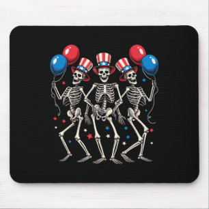 Tapis De Souris Skeletons dansants 4 juillet drôle d'indépendance
