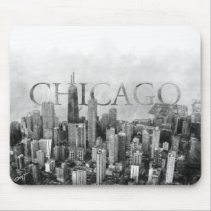 Tapis De Souris Sketch Skyline de Chicago