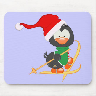 Tapis De Souris Ski de pingouin de Noël